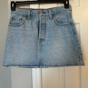 Levi Icon Denim Mini Skirt - Blue Denim - Size W25